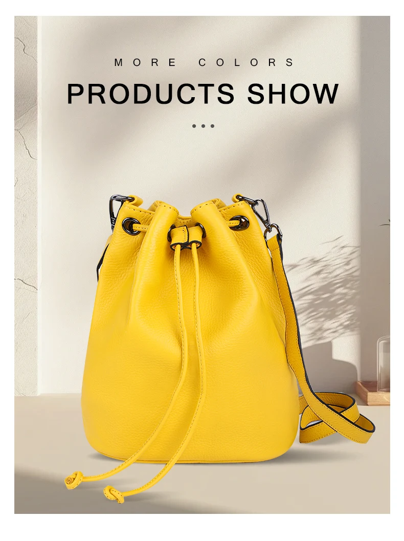 New Genuine Leather Bag, Bucket Bag, Multifunctional Handheld Small Handbag, Fashionable Single Shoulder Crossbody Bag For Women