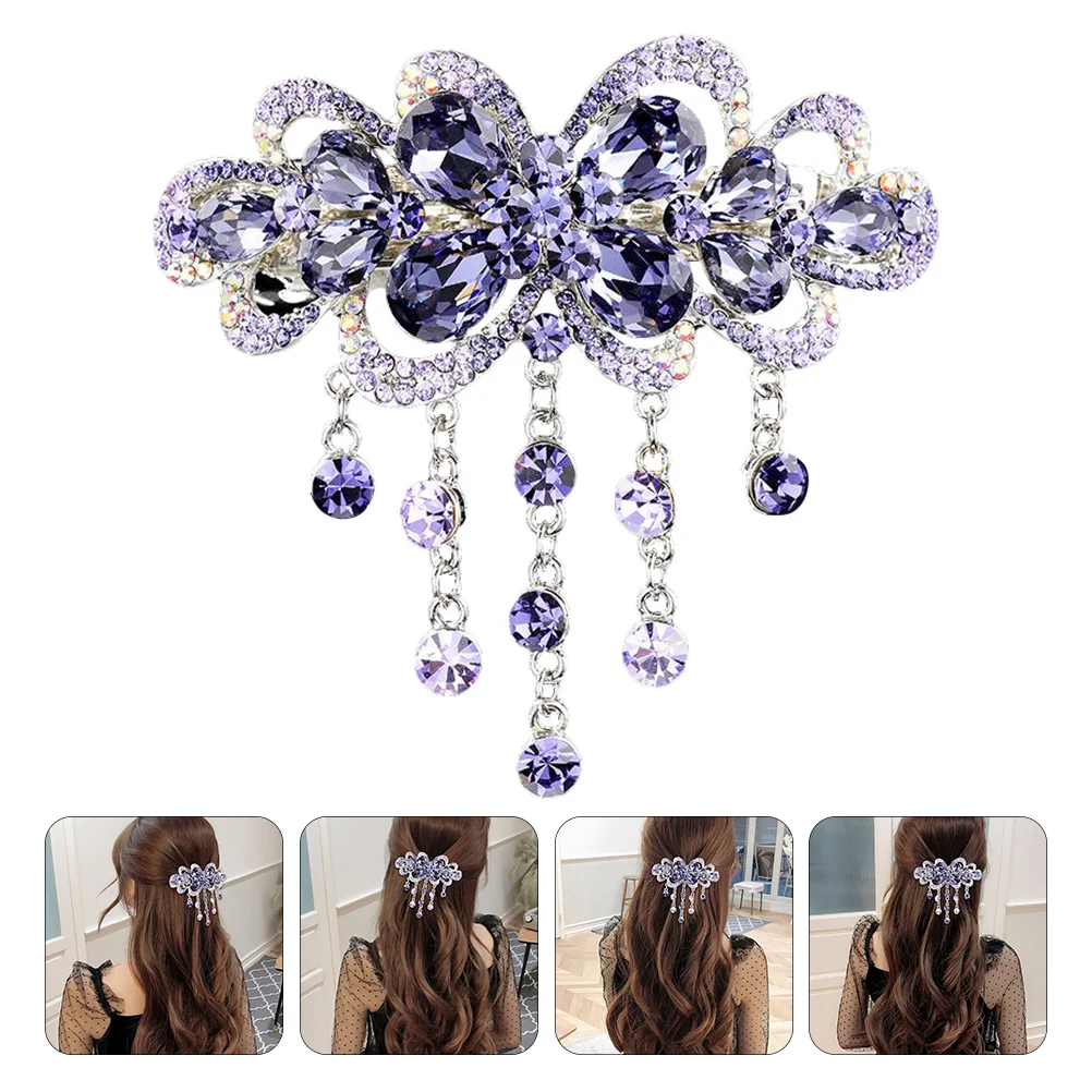 

Rhinestone Spring Clip Hairpin Women Headdress Modeling Accessory Miss Bobby Pins