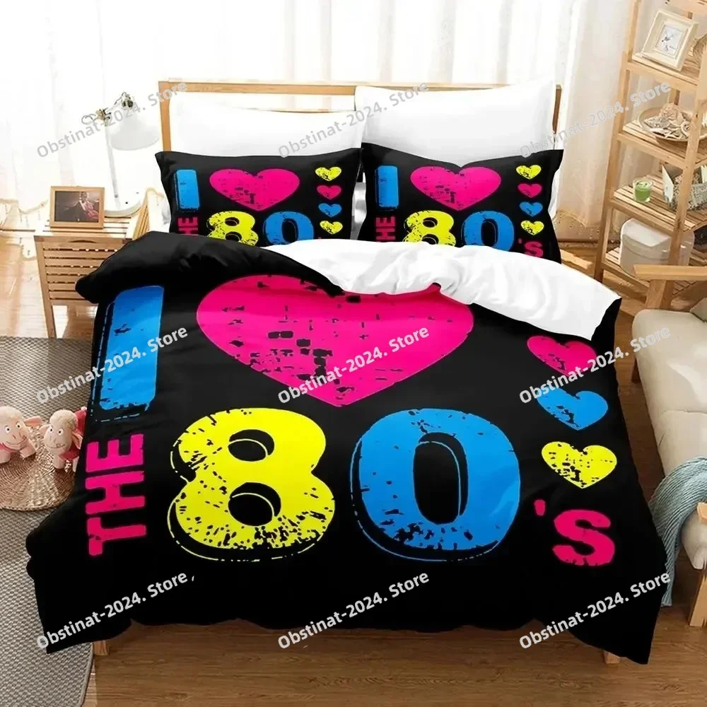 

TV series I Love The 80s Logo Bedding Set Printed single Comforter Quilt Duvet Cover Pillow Case 3 Pieces Sets Kids Adult Size