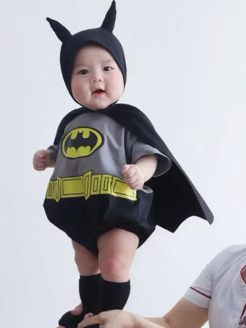 Ins Summer Baby Anime Onesie with hat /sock Boy Girls Jumpsuit Cotton Romper Cosplay Halloween Outfit Newborn baby clothes 0-2T