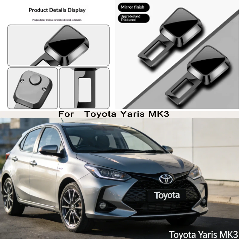 

For Toyota Yaris MK3 Car Seat Belt Clip Extender Safety Seatbelt Lock Buckle Plug Thick Insert Socket Extender Safety Buckle