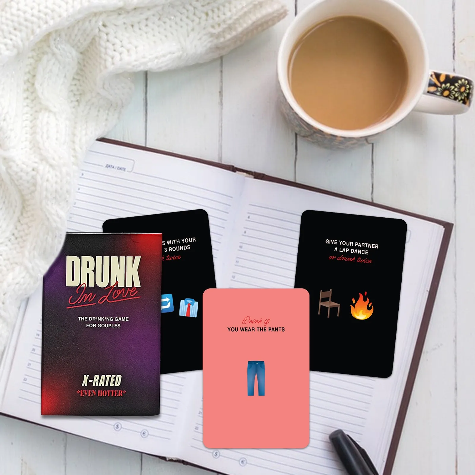 Drunk In Love X-Rated ainda mais quente Jogo de cartas de casal para jogo noturno, desejo bêbado Cartões de festa Adultos Desafios e perguntas divertidas