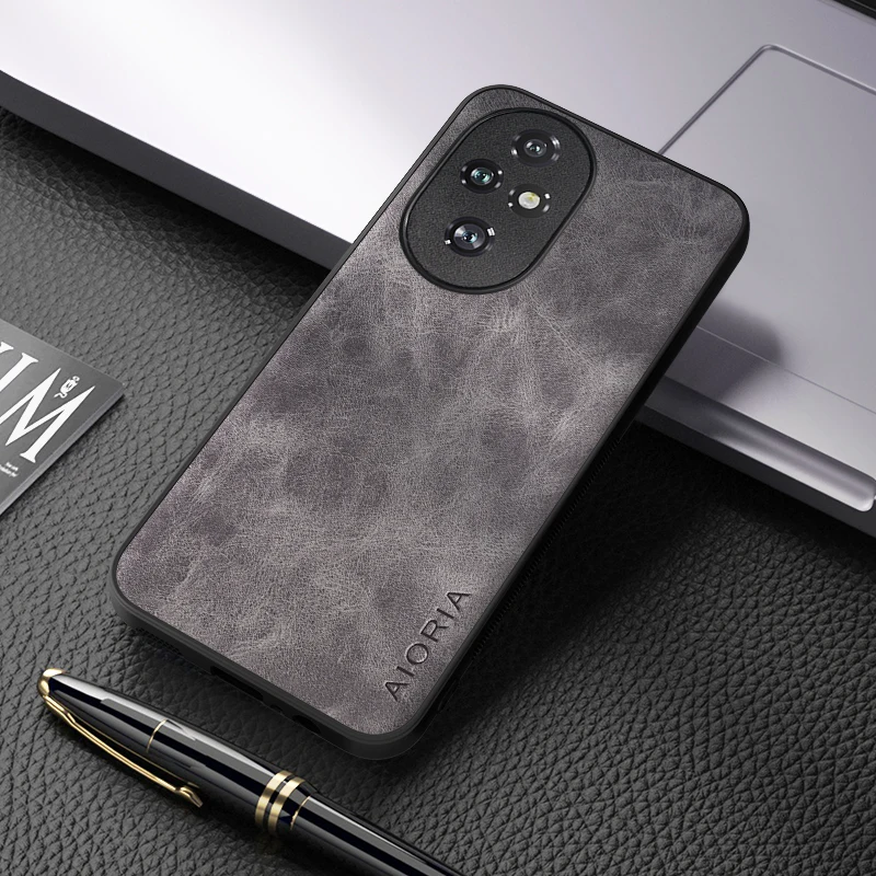 Honor 200 Pro용 럭셔리 PU 가죽 스킨 커버, Honor 200 Lite 케이스