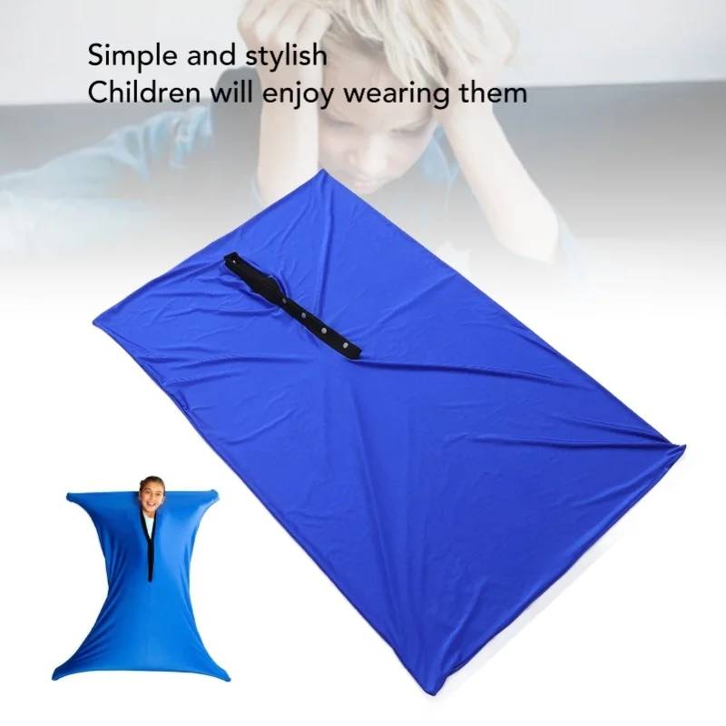 جورب حسي للجسم للأطفال، جوارب تدريب حسية، كيس حسي قابل للتنفس للأطفال، مقاس M أزرق