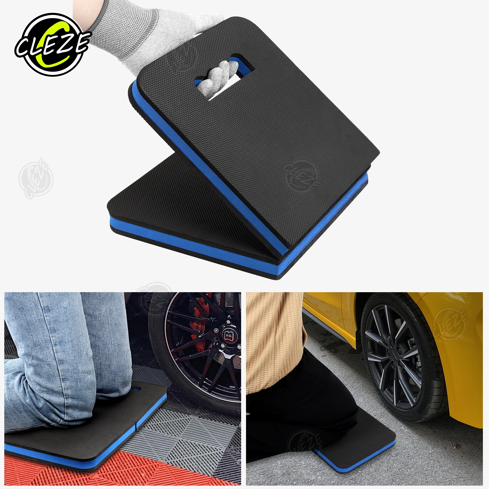 CLEZE High Density Foam Cushion Folding Foam Kneeling Mat Protective Black for Ppf Installation Vinyl Wrapping