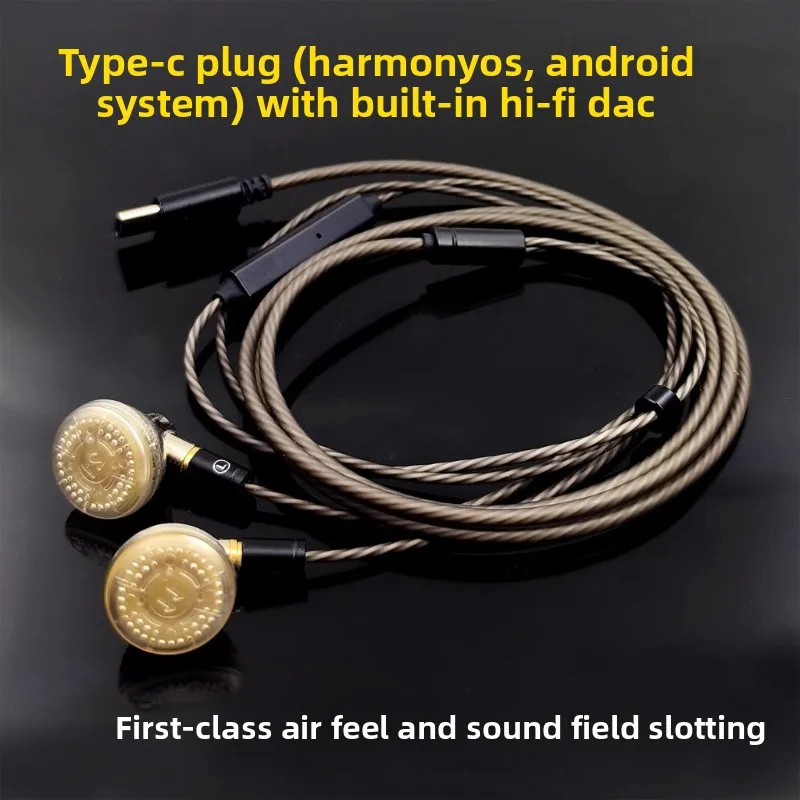 

LPC50 High-End Metal Penetration Unit Audiophile Flat Head Earbuds Earphones TYPE-C Interface Small Tail