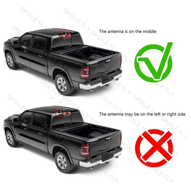 2019 To 2024 New Design For Dodge RAM1500 TRX  High Quality ABS Tail Refit Roof Top Rear Window Big Spoiler Wing Lip Gloss Black