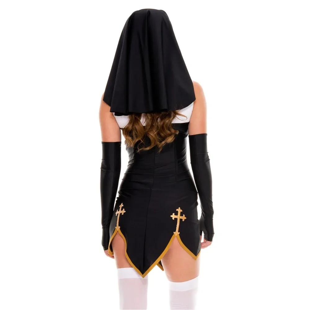 New Nun Dress tute guanti calza donna Cosplay Performance Costume gioco uniforme vestito Sexy