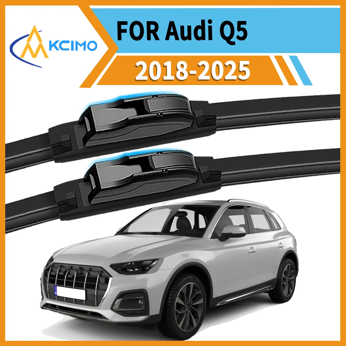 

Premium 2-Pack Wiper Blades For Audi Q5 FY 2018-2025 All-Weather Reliability Reduced Streaking Enhanced Driver Visibility