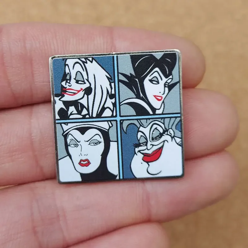 ديزني Maleficent كرولا Ursula المينا دبابيس الكرتون دبابيس شارات قميص التلبيب دبوس ديكور مجوهرات هدية للأصدقاء اكسسوارات