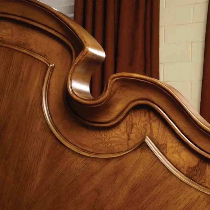 سرير من الخشب الصلب من خشب البلوط 1.8 سرير مزدوج سرير زفاف أوروبي بسيط