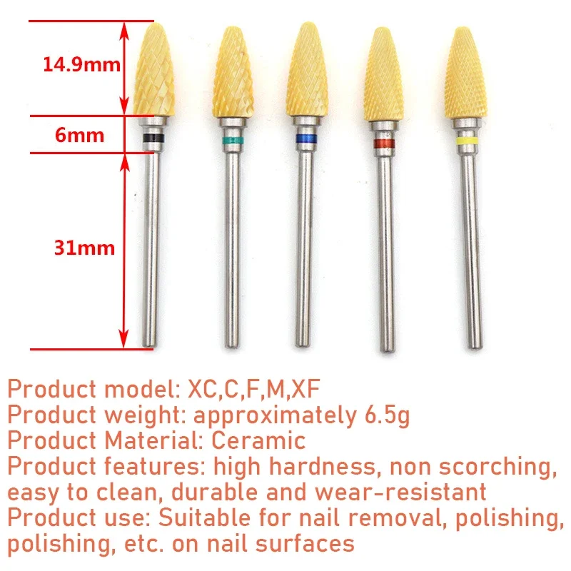 

1pcs Ceramic Milling Cutter Carbide Nail Drill Bits Pink Gel Remover Electric Machine Drills Polishing Peeling Nails Art Tools