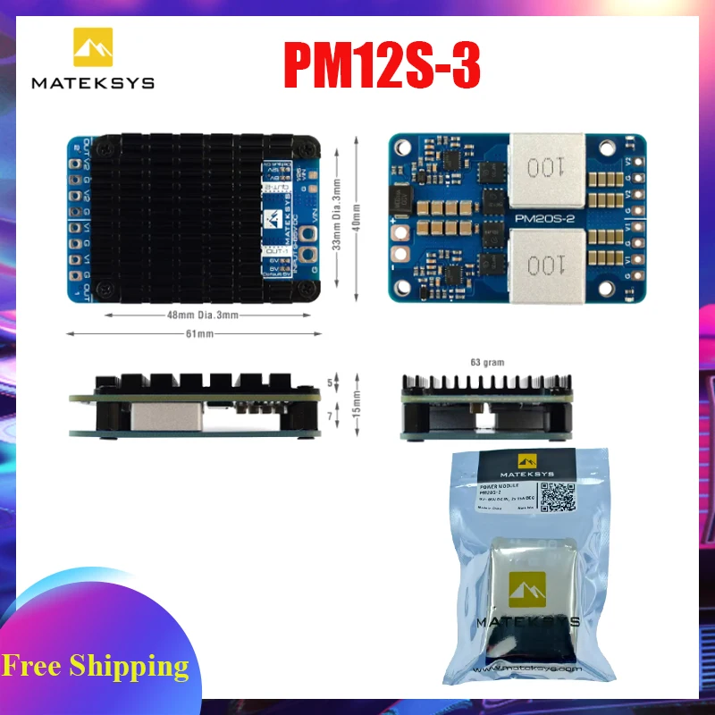 Matek PM12S-3 POWER MODULE 9V to 55V independent Step-Down Voltage Regulators for RC Model Airplane Helicopter FPV Racing Drone
