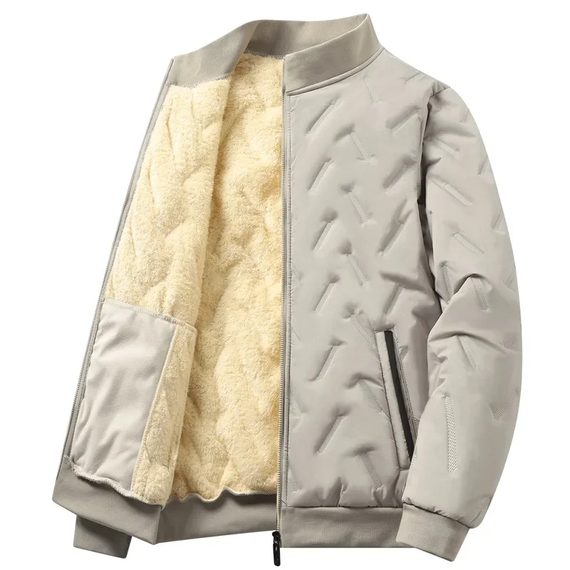 

Warm Coat Winter Lamb Fleece Cotton Jacket for2025 Men Lose Collar Thick Cotton Coat with Fle e ceWinter Coat,