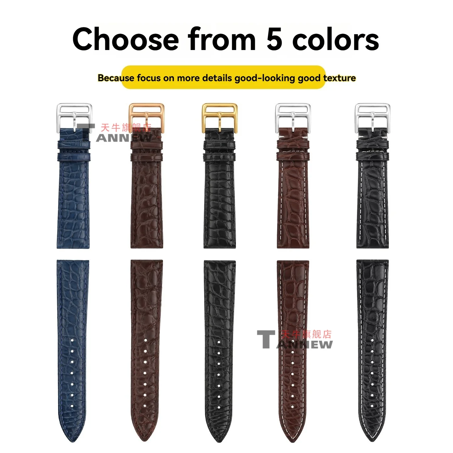 20mm-本物のアリゲーターレザーストラップ、エルメス-arceau-cape-cod-heure-h-と互換性あり、高級交換用クロコダイルスキンバンド