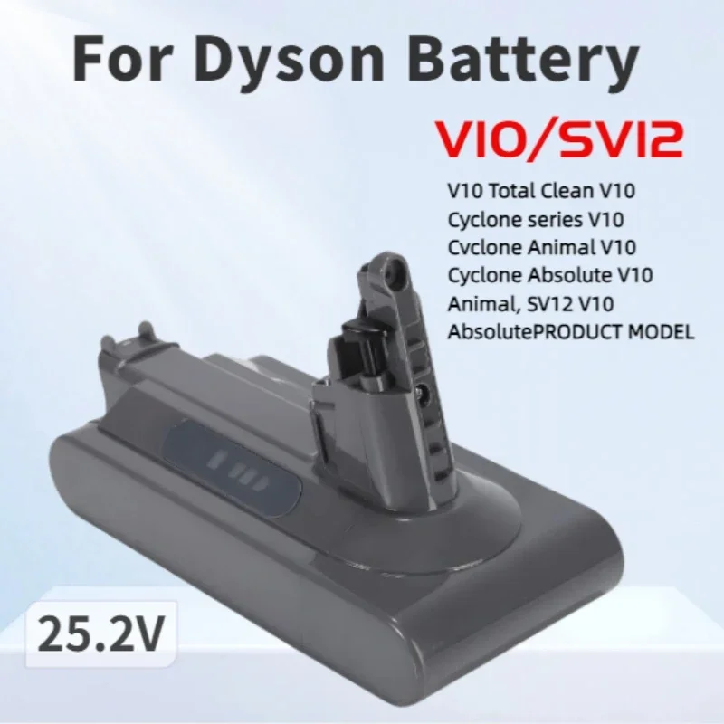 

V10 Replacement Battery 25.2V 6000mA For Dyson V10 Cleaner RH-10 SV12 Battery Pack 7-CELL(206340) SV14 7INR21/70