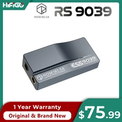 ROSESELSA RS9039 Portable Flagship-Grade USB DAC/AMP All-new ES9039Q2M Chip TypeC Headphone Amplifier DSD256 3.5mm 4.4mm Output