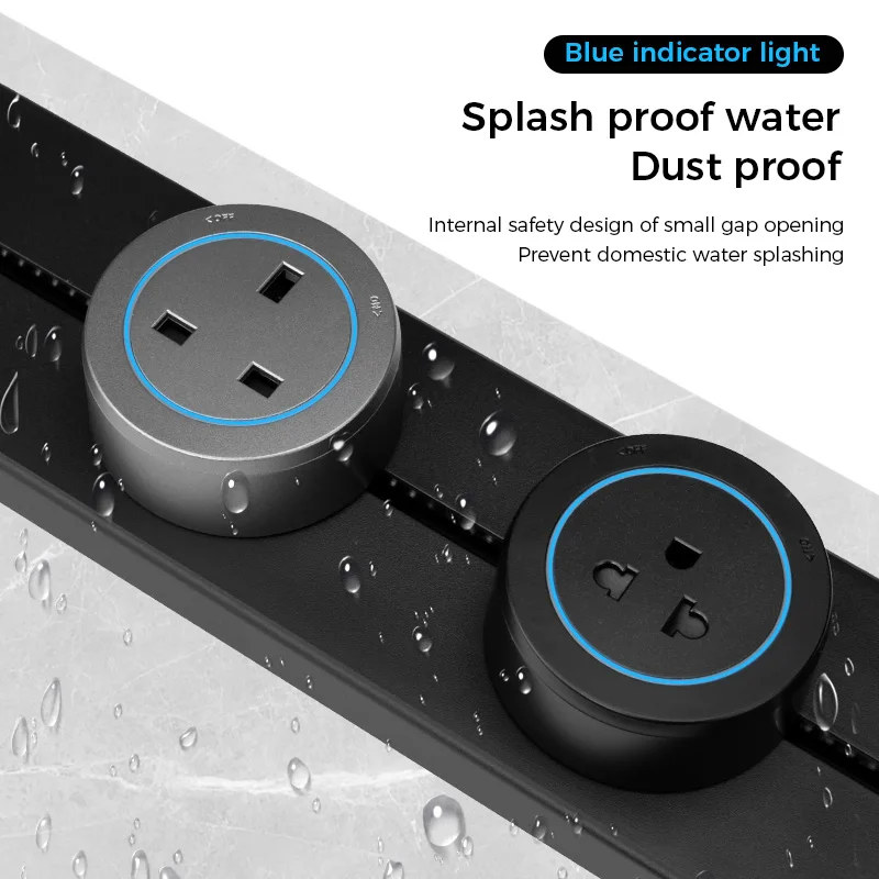 Avoir Wall Electrical Sockets Home Kitchen Rail Track Socket In The Countertop Power Outlet Universal French Korea Plug Adapter