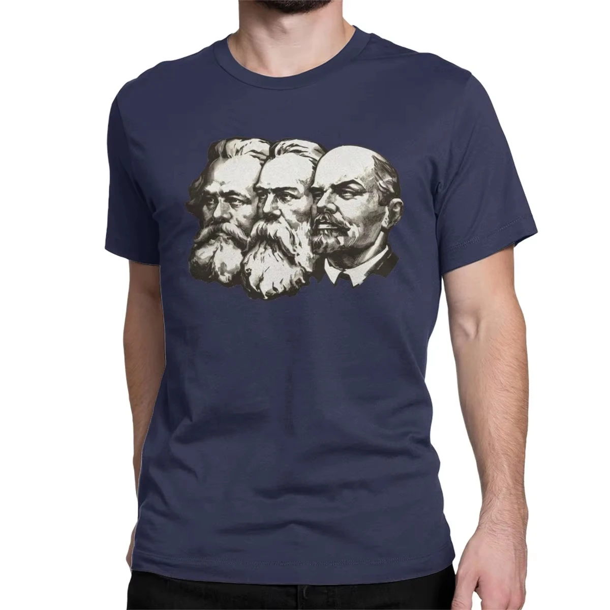 2026 Fashion New Men T-Shirt Marx Engels and Lenin The Soviet UnionTshirt Vintage Cotton Communist Communism Ussr Comrades