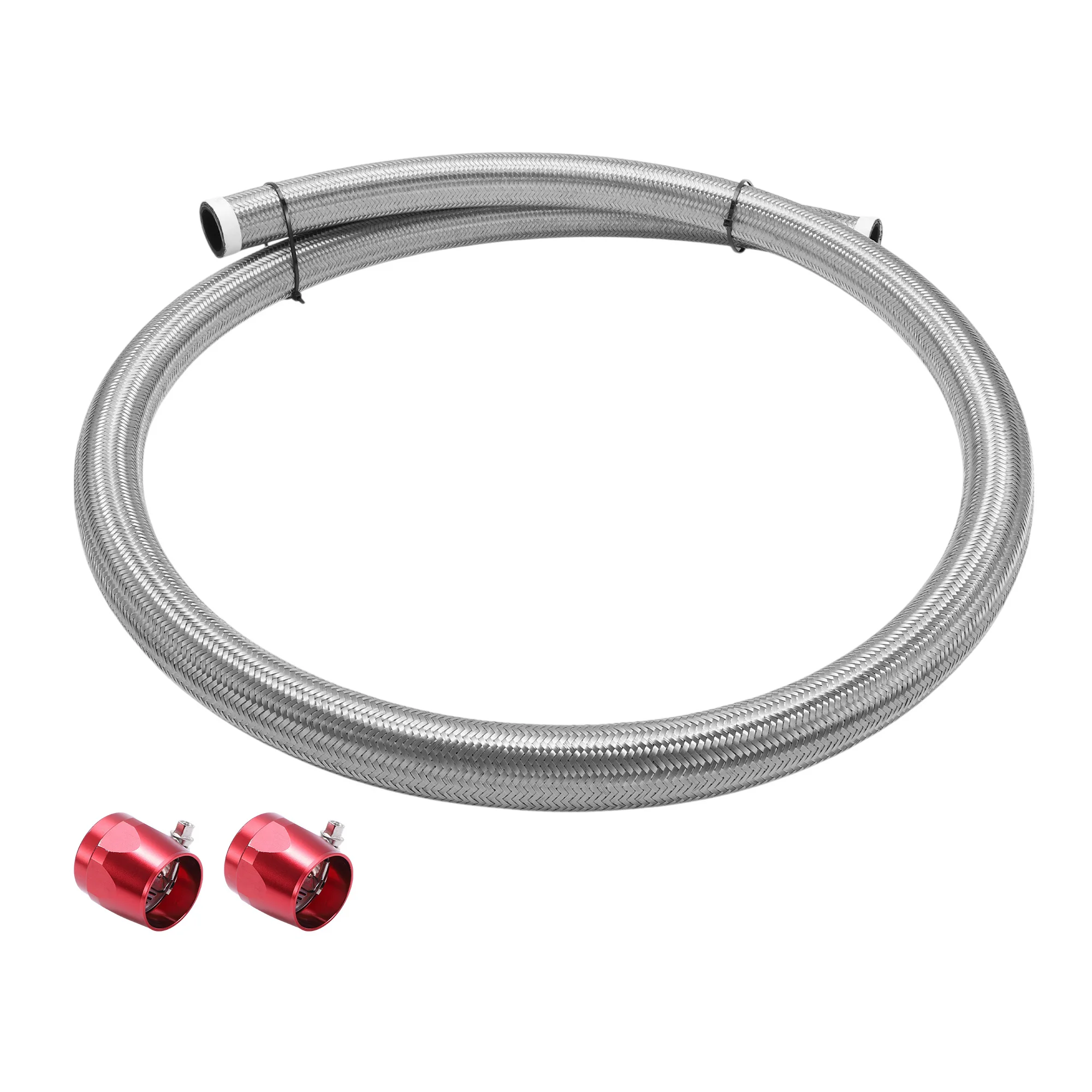 

UXCELL AN-16 Fuel Line Kit 6.52ft Hose Automotive Fuel Hose with 2 Clamps 22.22mm(ID)