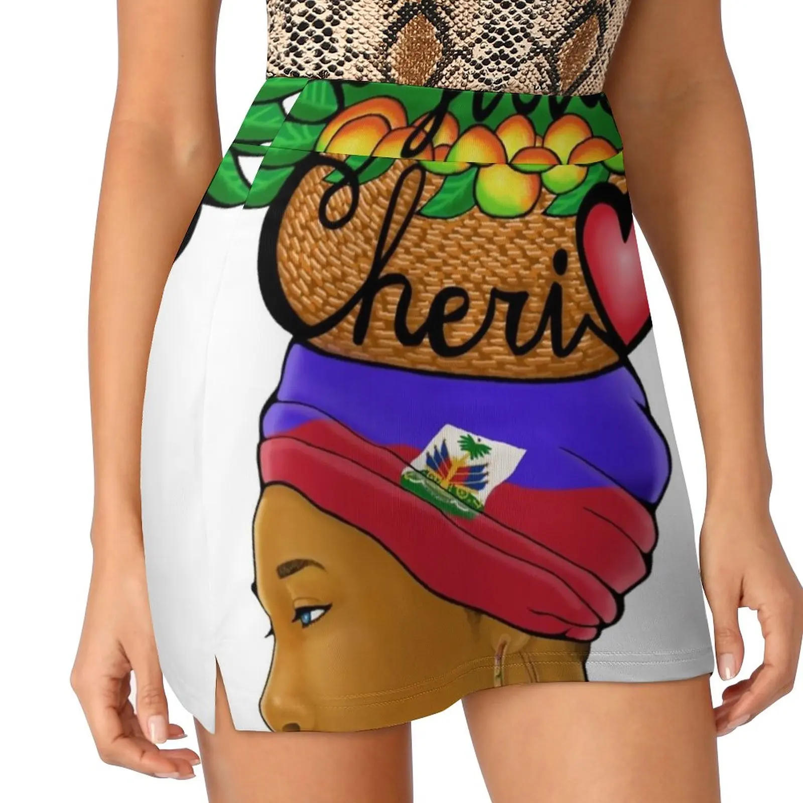 Haiti , My Dear Women's skirt Y2K Summer Clothes 2022 Kpop Style Trouser Skirt With Pocket Haiti Haitian Culture Womens