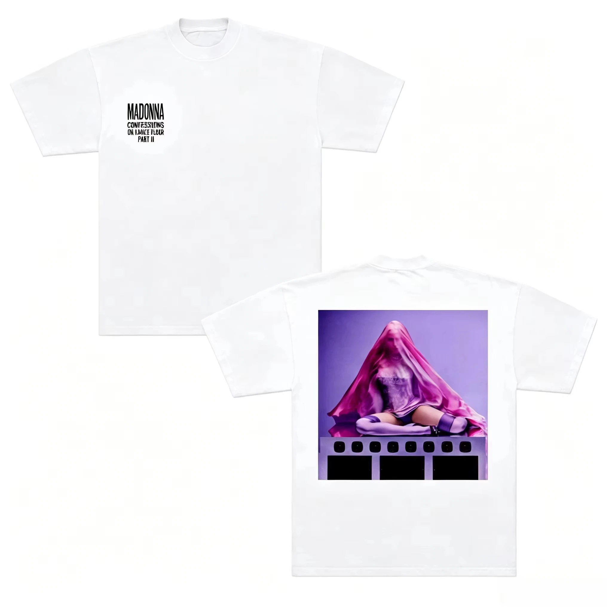 2026 New Summer Fashion Madonna Confessions II Album Print Pure Cotton Unisex Gothic Oversized Women And Men T-Shirt