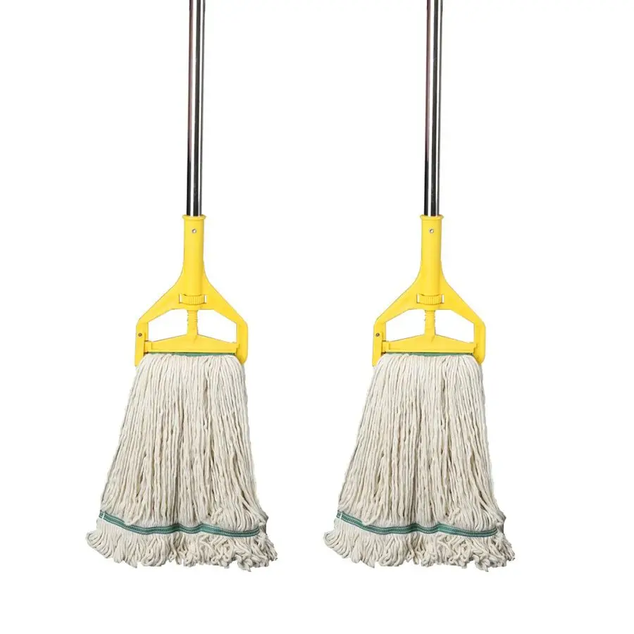 

LoopEnd String Wet Mop, Heavy Duty Commercial Industrial Dust Mop , 67inch Stainless Steel Pole ,2 Pack