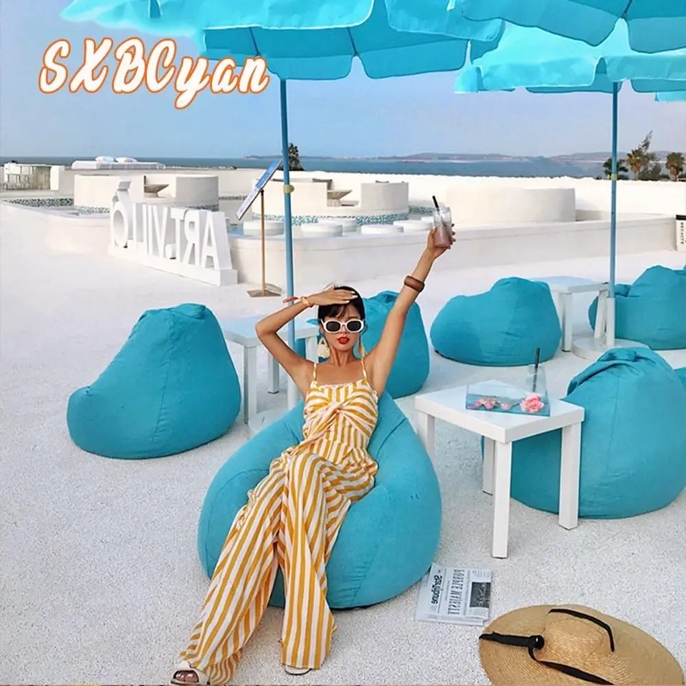 Oxford Bean Bag Chairs for Adults - Outdoor Waterproof Bean Bag Cover, Garden Beach Camping & Swimming Pool, Customized view 2