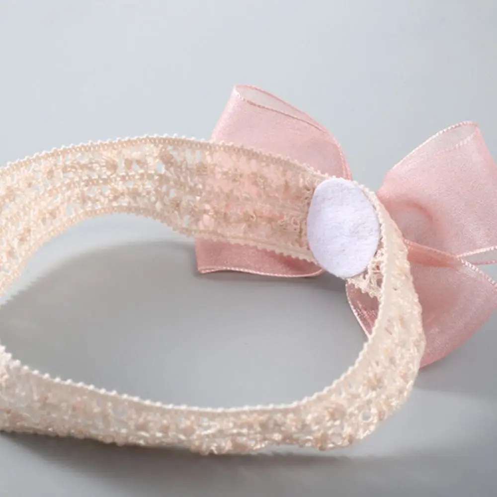 Lovely Headwear Lace Bow Summer Rhinestone Pearl Infant Hairband Baby Elastic Headband Headdress Korean Style Hair Hoop DIY