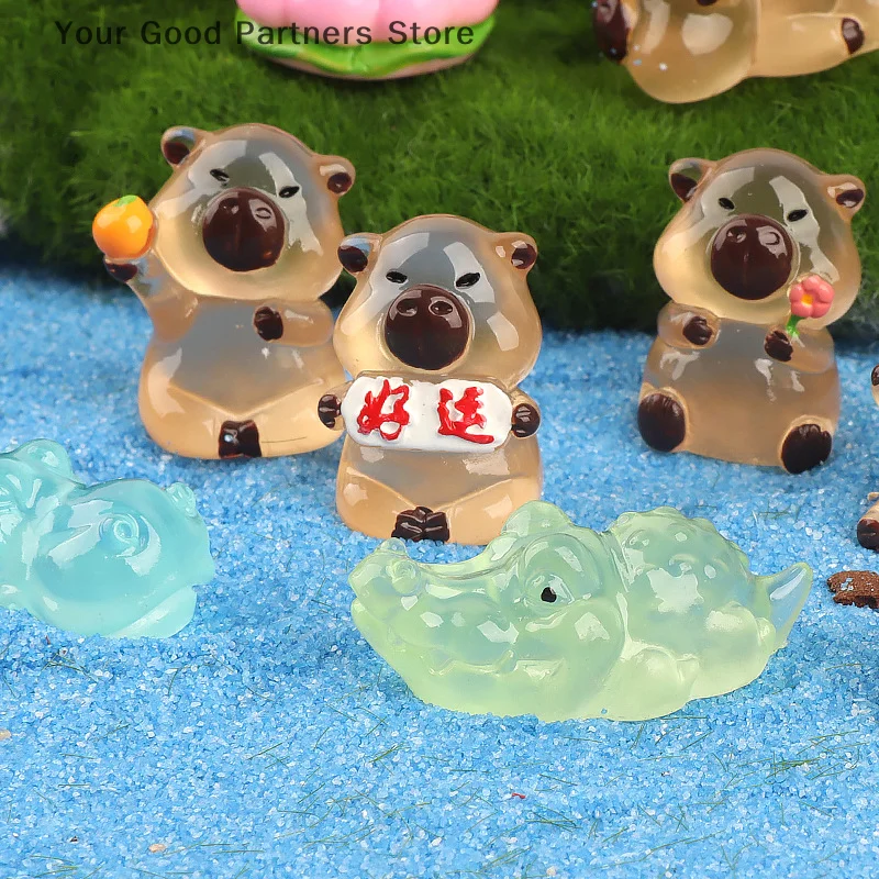 만화 미니 빛나는 미니어처 입상 공예 귀여운 장식 Kawaii 데스크탑 DIY 홈 인테리어 액세서리 선물
