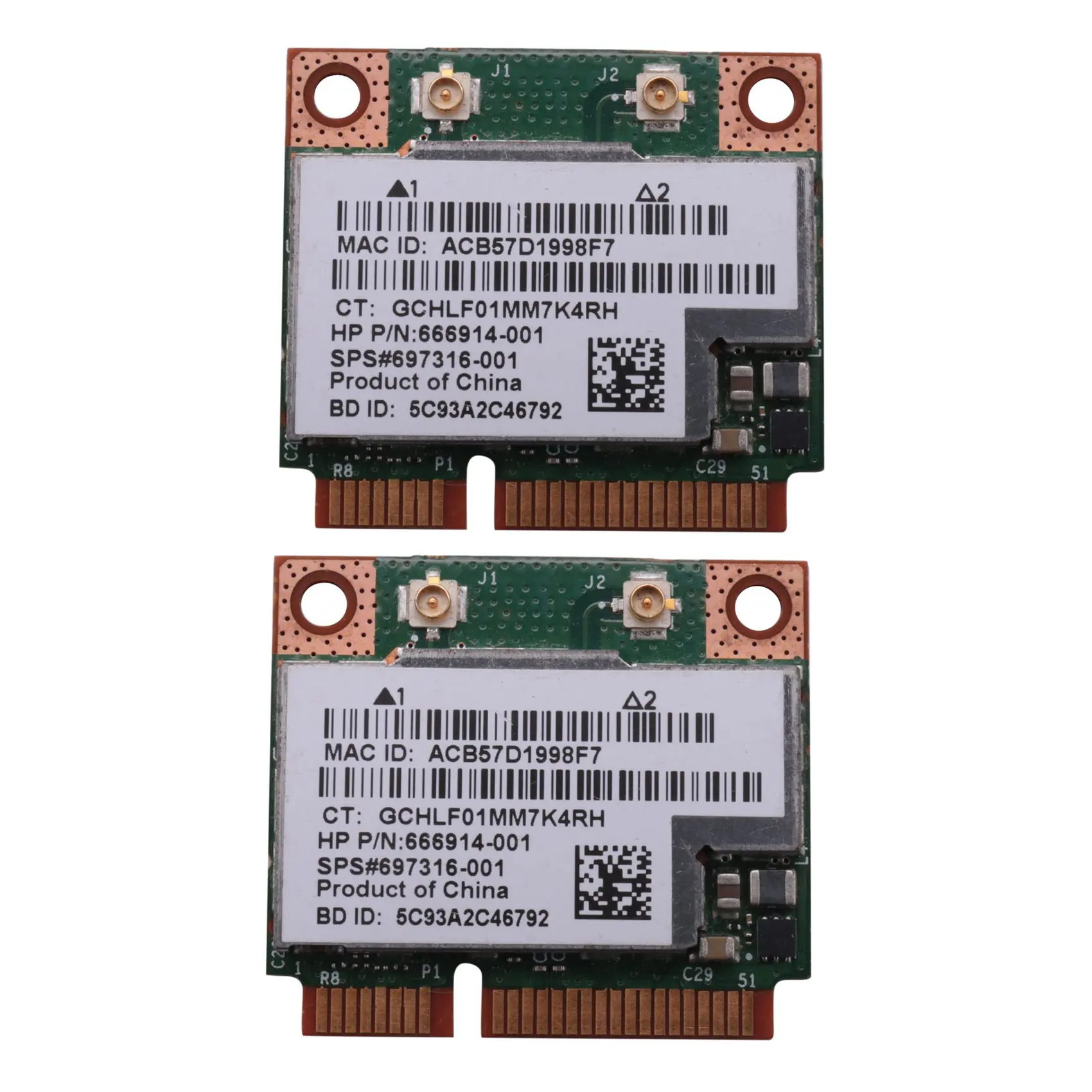 2X Dual Band 802.11A/B/G/N 300Mbps Wifi Wireless Card Bluetooth 4.0 Half MINI PCI-E Notebook Wlan 2.4Ghz 5Ghz