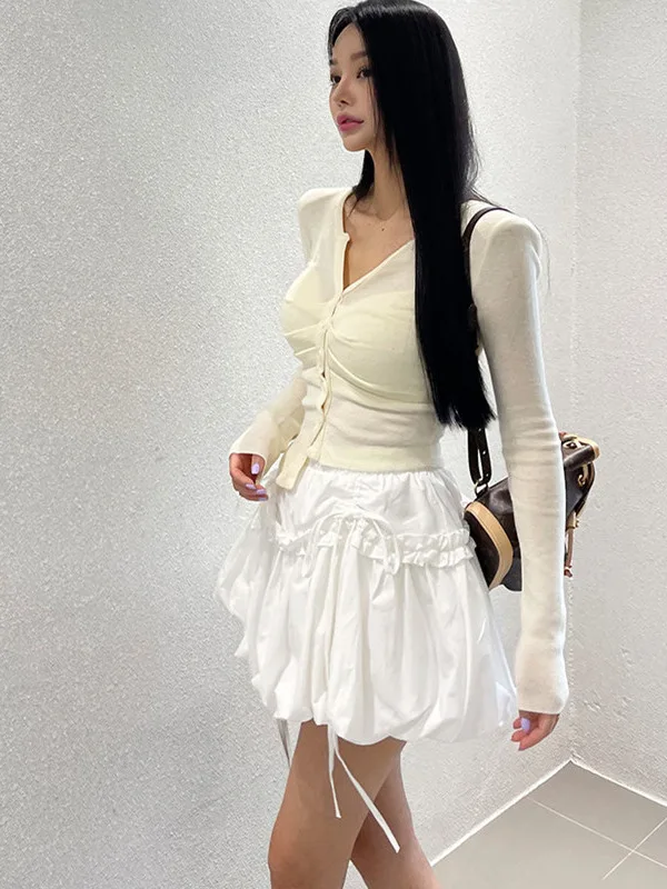 

Юбка с пышным цветком и эластичной резинкой на талии, милая антивозрастная юбка с узлом, модная хлопковая юбка с высокой талией для поездок на работу...