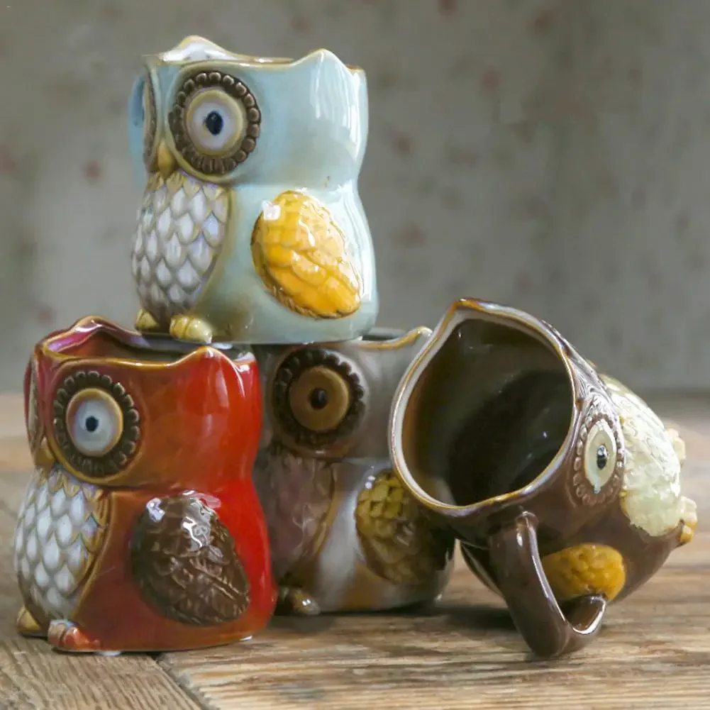 

Cartoon Owl Coffee Mug, Ceramic Milk Tea Cups, Breakfast Mug, Morning Porcelain Cup, 3D Animal Creative Gift, Cute Owl, 300ml