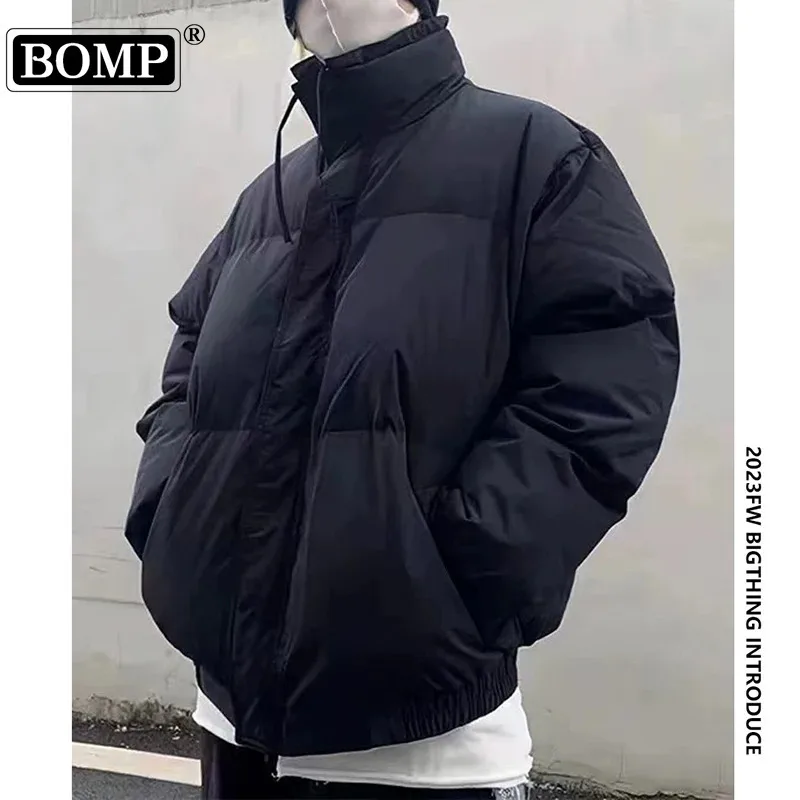 [BOMP] Double Line Cotton American High Street Trendy Warm Jacket, Thick Pullover Bread Jacket