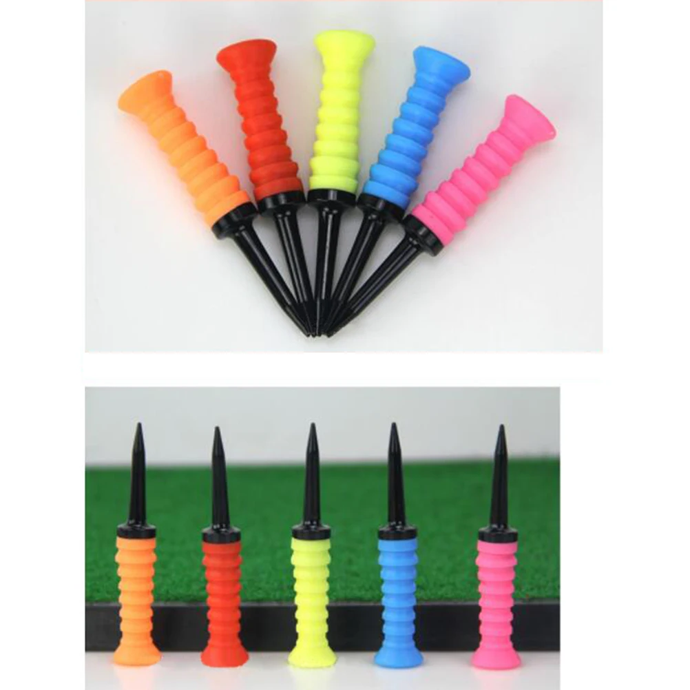 

5pcs Golf Tees Plastic Golf Ball Tee Outdoor Sports Accessory Durable Lightweight Bright Colors Training Equipment Gift For