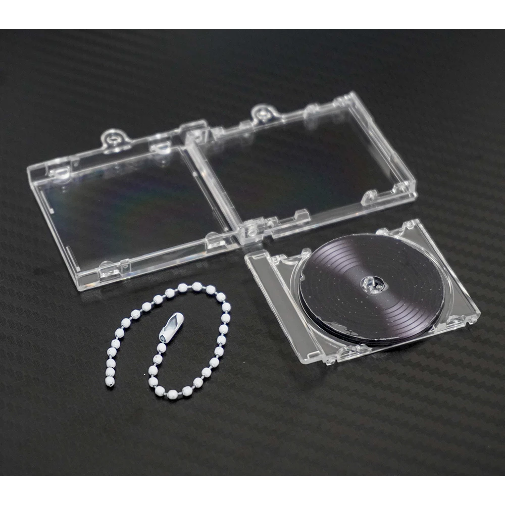 Wholesale price 10/20/30Pcs Mini Clear Album Box Accessory Black Acrylic CD for DIY Keychain Pendant with NFC Music Playback