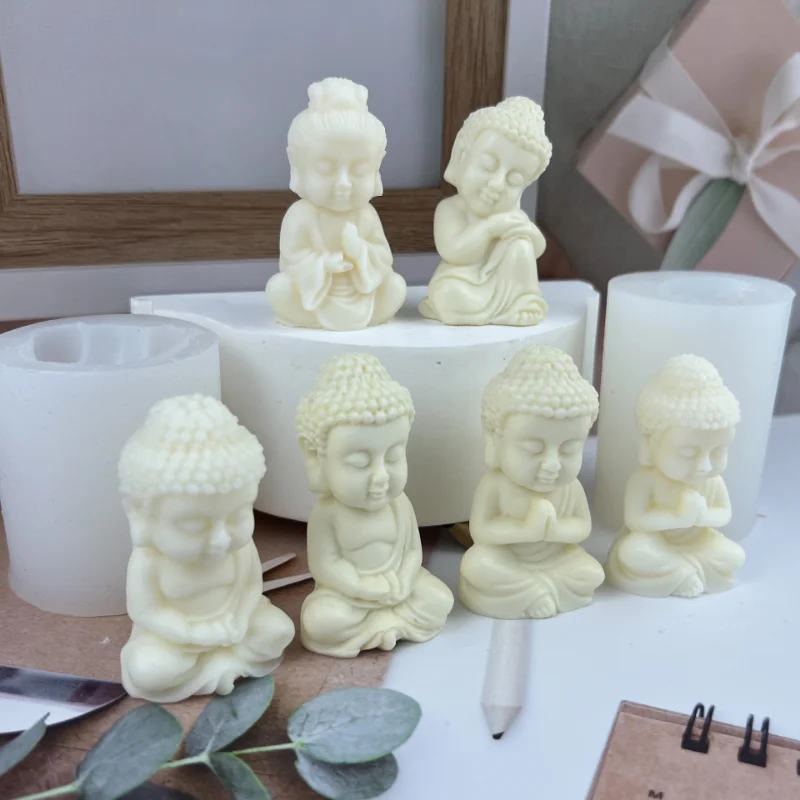 3D Budda Świeca Silikonowa Forma DIY Medytacja Śpiew Statuetka Buddy Gips Żywica Epoksydowa Narzędzie do odlewania Ręczne mydło Lodówka