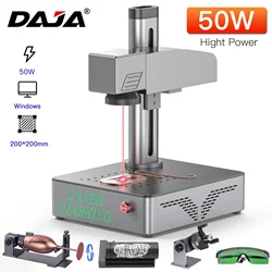 DAJA S4 50W Fiber Laser Marking Machine All Metal Nameplate Engraver for Jewelry Stainless Steel Portable Industrial Engraving