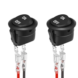 5PCS Round Rocker Switch ON Off SPST 20mm Mini Toggle Switch 12V for Car Automotive RV 2 Pin Switch 120V Wired KCD1