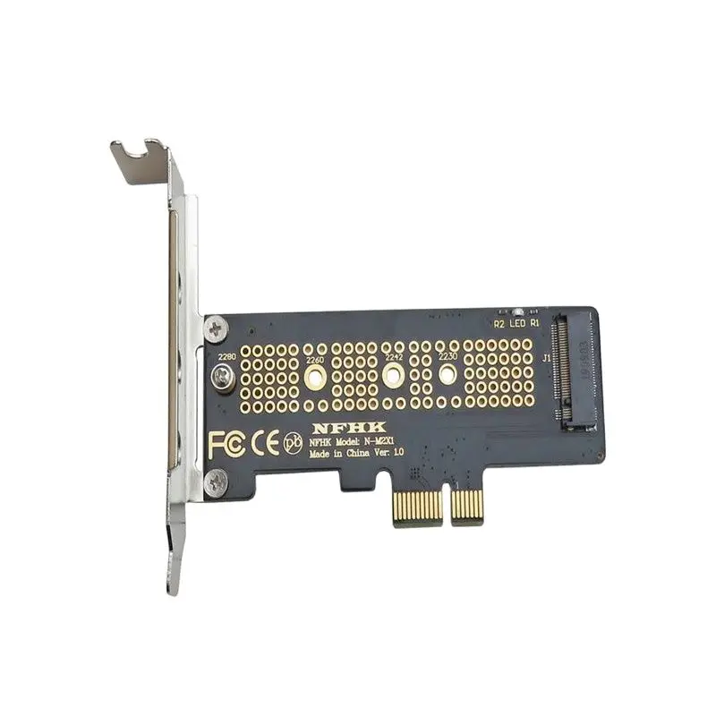 Half-height bracket NVMe PCIe M.2 NGFF SSD to PCIe x1 riser card PCIe x1 to M.2