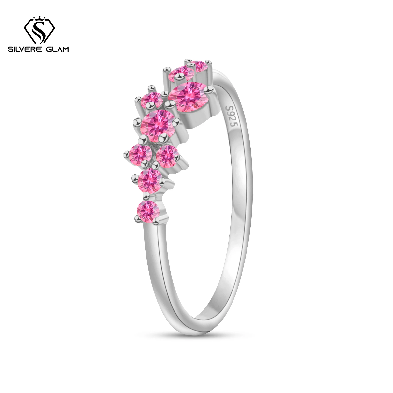 0.3CT D Color Moissanite Star ring 925 sterling silver ring Classic fashion ring for women weddings parties Fine jewelry gifts