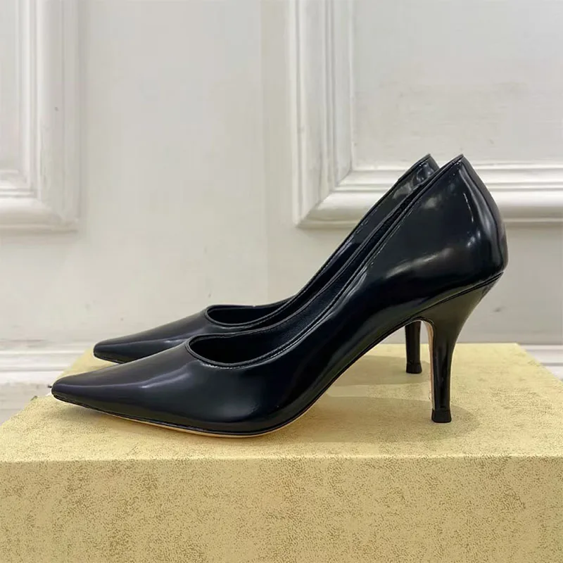 glossy leather 8cm
