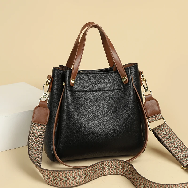 

Fashion Retro PU Leather Bucket Bags Women's Shoulder Crossbody Handbag Elegant Luxury Tote Purse for Ladies Daily Use Gift Idea