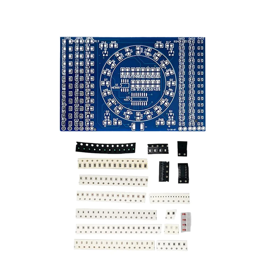 CD4017 Roterende LED SMD NE555 Soldeeroefenbord DIY Kit Fanny Vaardigheidstraining Elektronisch pak