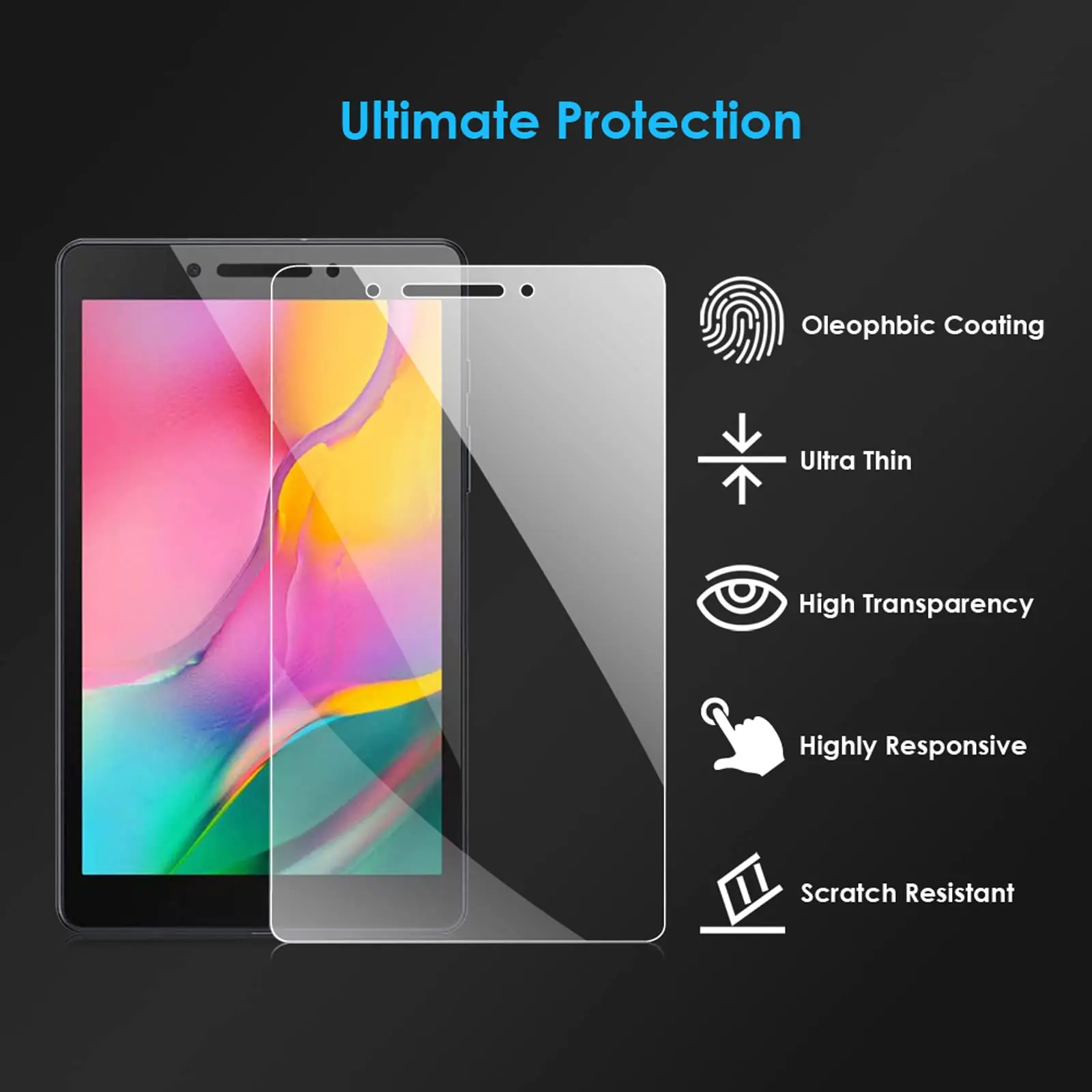 (3 Pack) Tempered Glass For Samsung Galaxy Tab A 8.0 2019 SM-T290 SM-T295 T290 T295 Anti-Scratch Tablet Screen Protector Film