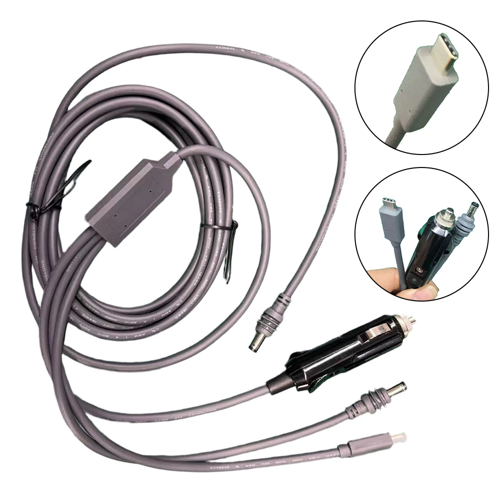 For Starlink Mini 3-in-1 DC Power Cable 500cm 12-24V ABS 100W+ USB C DC Male Power Cord 5M Car Electronics Accessories
