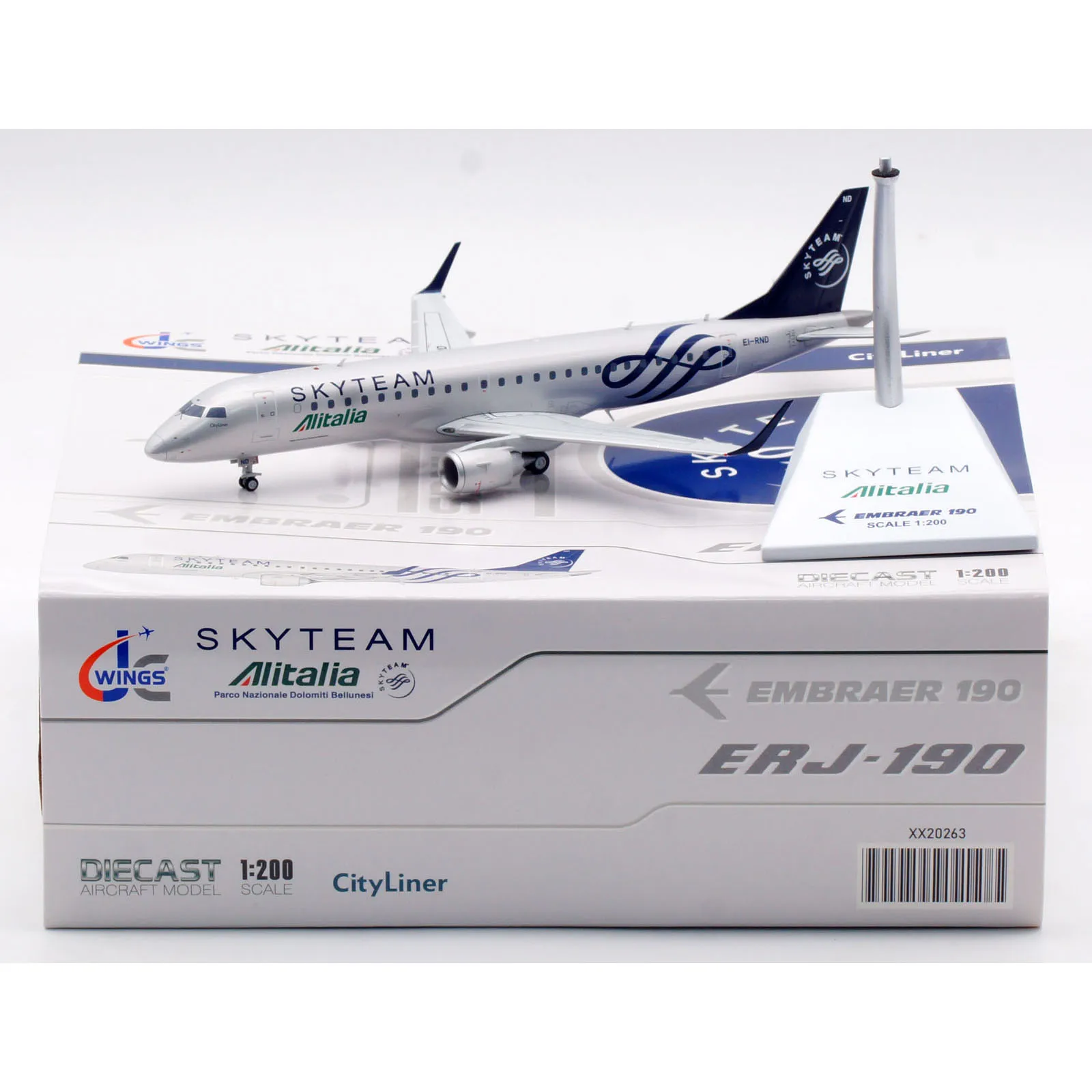 XX20263 سبيكة تحصيل طائرة هدية JC أجنحة 1:200 أليتاليا سيتيلاينر "SkyTeam" Embraer ERJ-190 دييكاست نموذج طائرة EI-RND