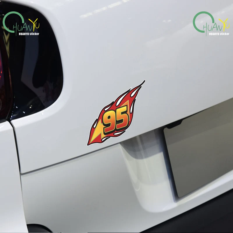 Personalized creative lightning 95 digital car decals for race car, motorcycle, electric car body decoration, waterproof sticker
