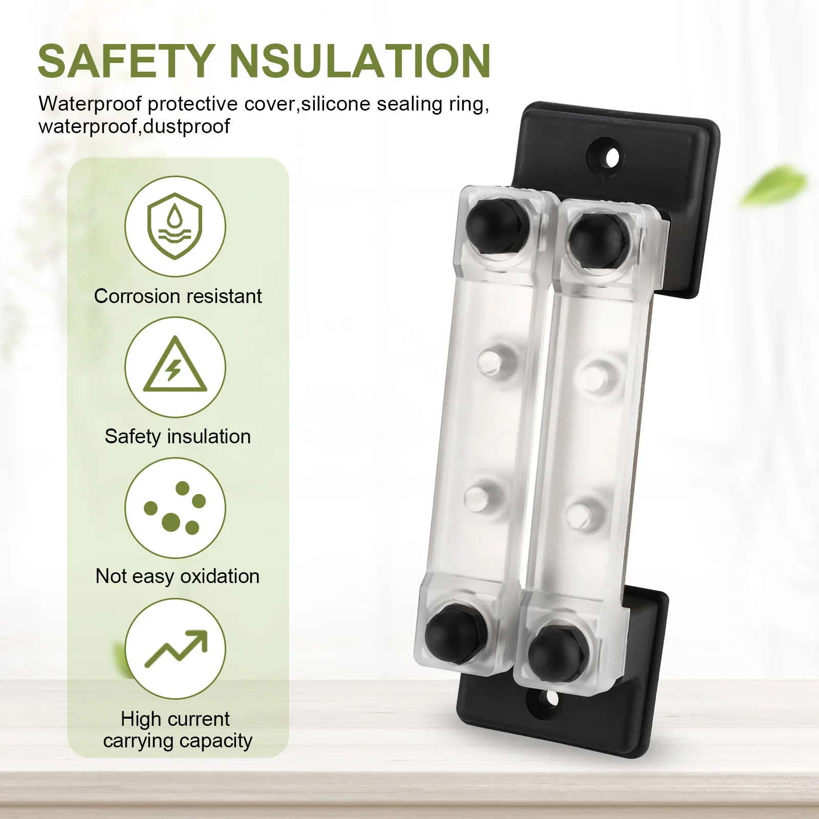 

150A 12-48V 4 Terminal Car Bus Bar-Power Distribution Block with cover for Truck Boat Car Camper wholesale Hot Sale