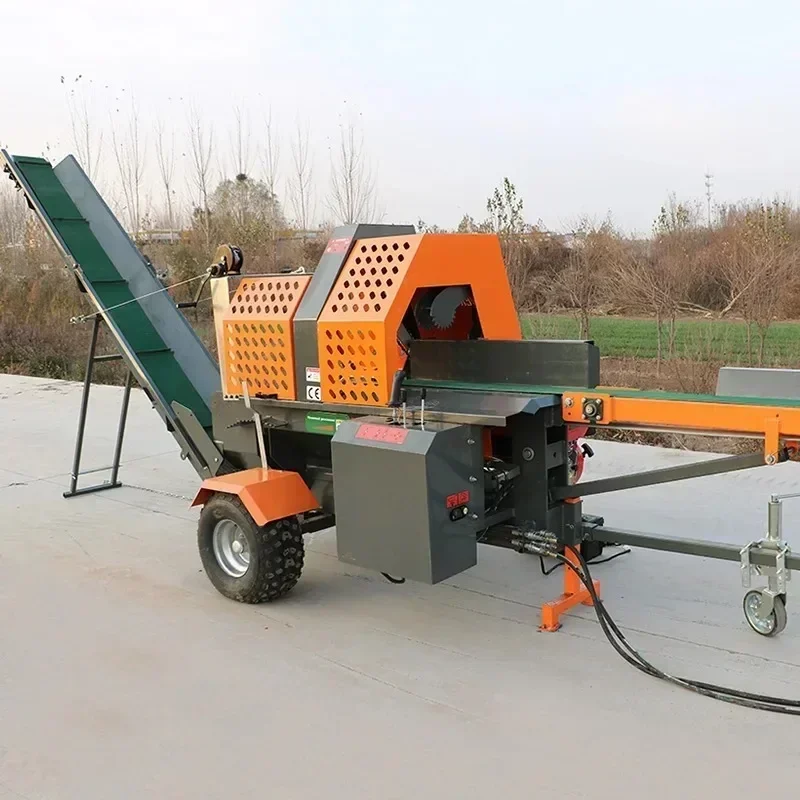 Large Log Splitter Automatic Wood Processor Sawmill Machine Wood Cutting Log Splitter Tractor Mounted Wood Splitter